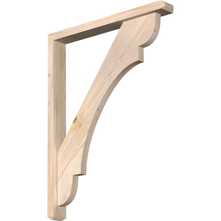 Ekena Millwork Olympic Craftsman Smooth Bracket w/ Offset Brace, Douglas Fir, 3 1/2"W x 28"D x 36"H BKT0402X28X36OLY04SDF